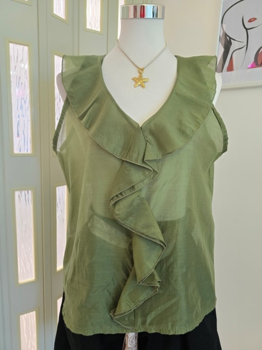Blusa Verde Volant
