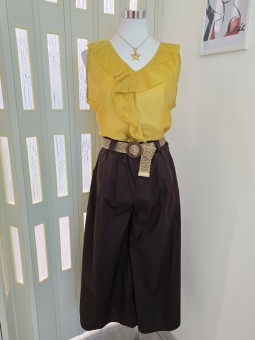 Pantalone Marrone Cintura...
