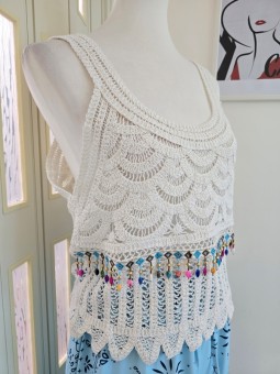 Top In Maglia Bianco Con...