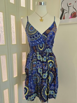 Abito India Blu/Giallo
