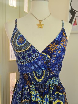 Abito India Blu/Giallo