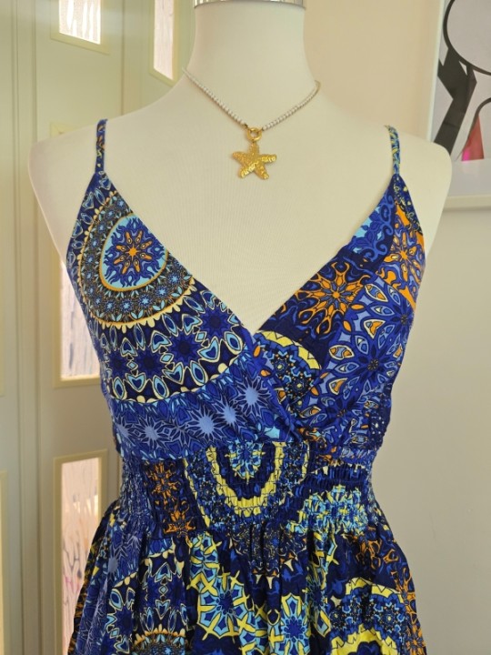 Abito India Blu/Giallo