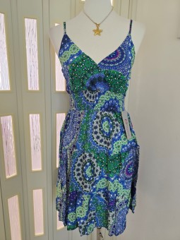 Abito India Blu/Verde