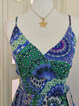 Abito India Blu/Verde