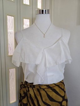 Top Bianco Volant