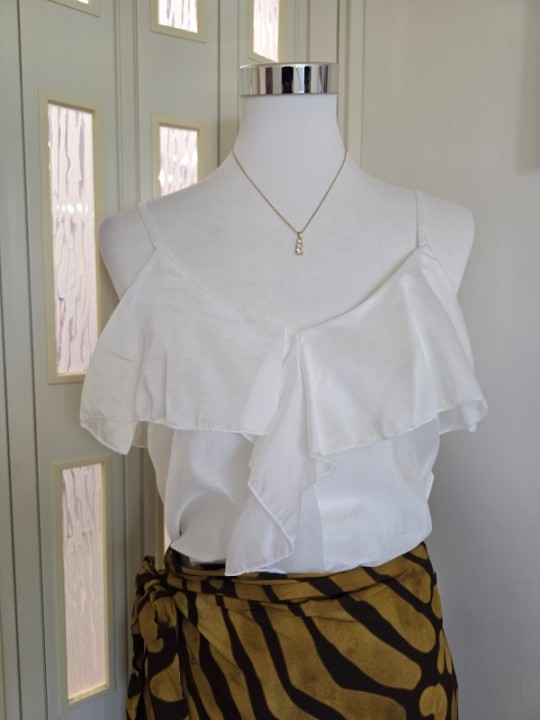Top Bianco Volant
