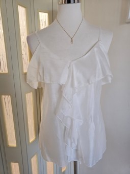 Top Bianco Volant