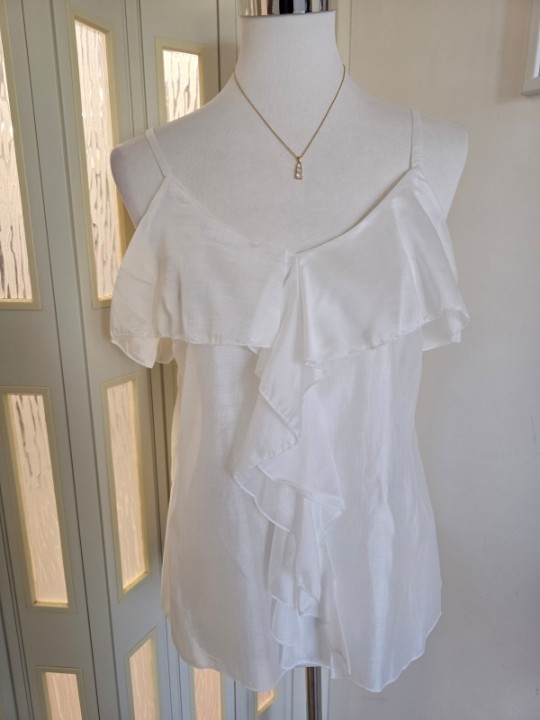 Top Bianco Volant