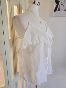 Top Bianco Volant