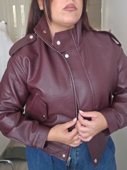 Giubbino Ecopelle Burgundy