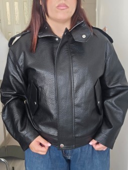 Giubbino Ecopelle Nero
