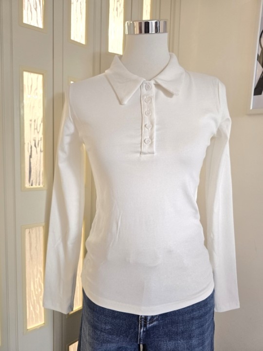 Maglia Bottoncini Basic Bianca