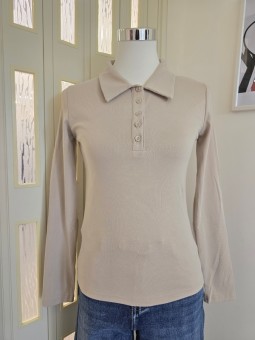 Maglia Bottoncini Basic Beige