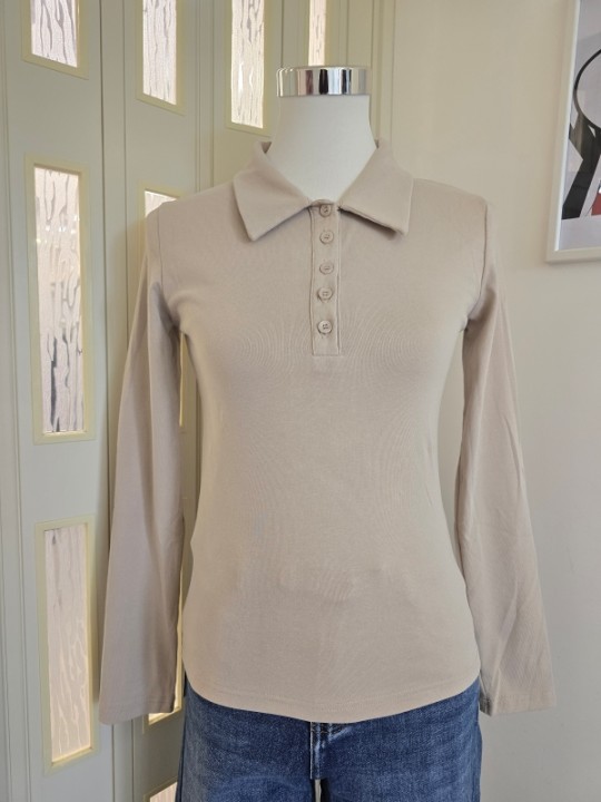 Maglia Bottoncini Basic Beige
