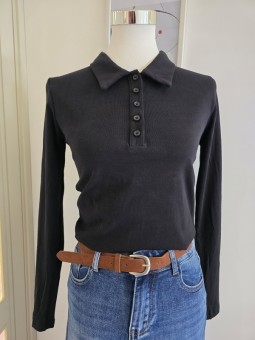 Maglia Bottoncini Basic Nera