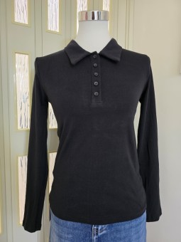 Maglia Bottoncini Basic Nera