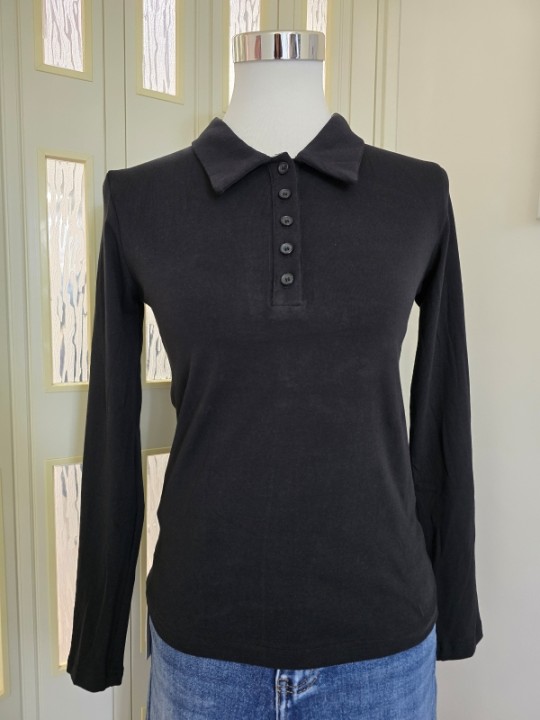 Maglia Bottoncini Basic Nera