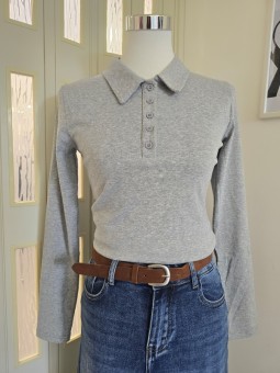 Maglia Bottoncini Basic Grigia