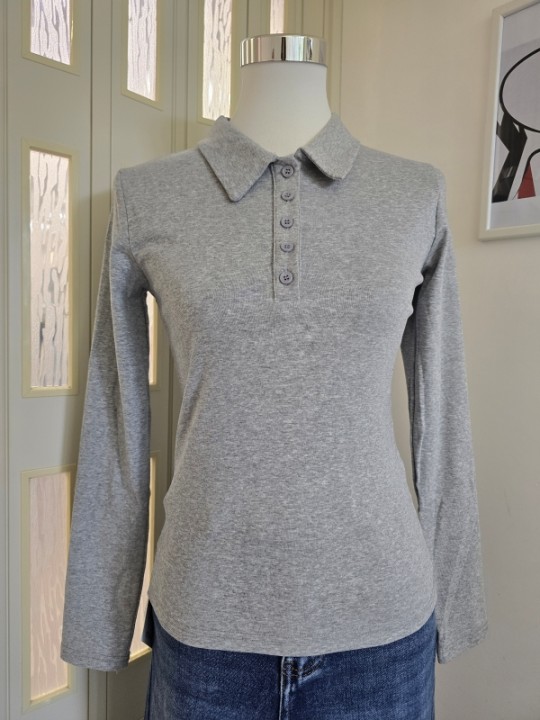 Maglia Bottoncini Basic Grigia