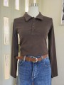 Maglia Bottoncini Basic Marrone