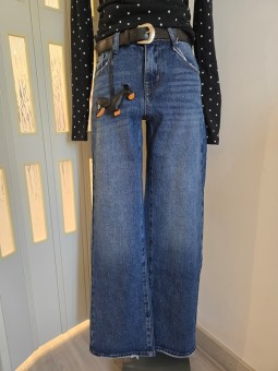 Jeans Straight con Cane