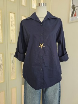 Camicia Blu Con Stella
