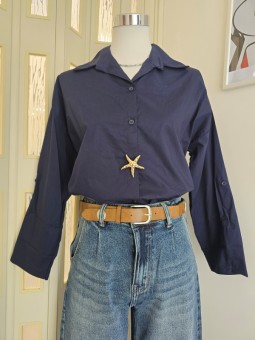 Camicia Blu Con Stella