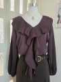 Blusa Con Rouche Marrone
