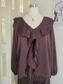 Blusa Con Rouche Marrone