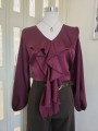 Blusa Con Ruche Bordeaux