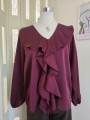 Blusa Con Ruche Bordeaux