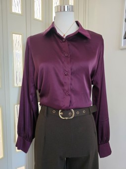 Camicia Satin Bordeaux