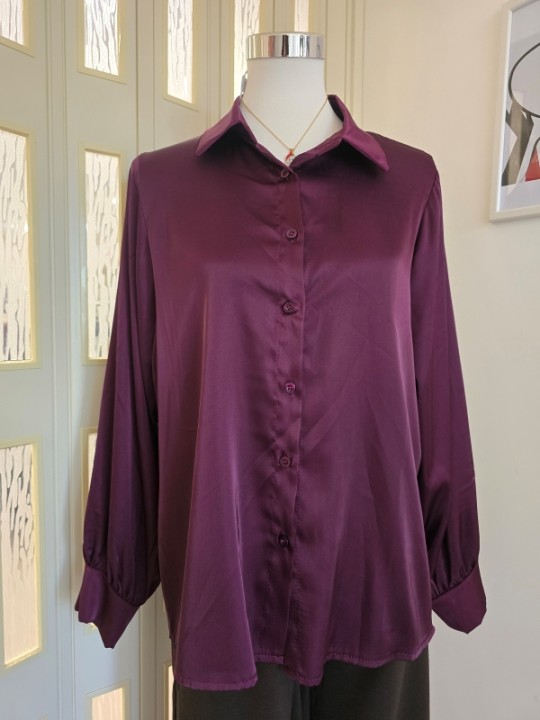 Camicia Satin Bordeaux