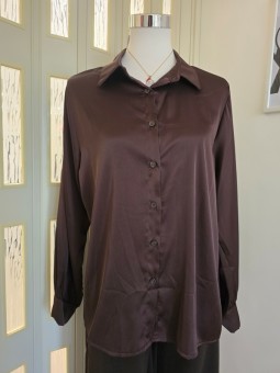 Camicia Satin Marrone