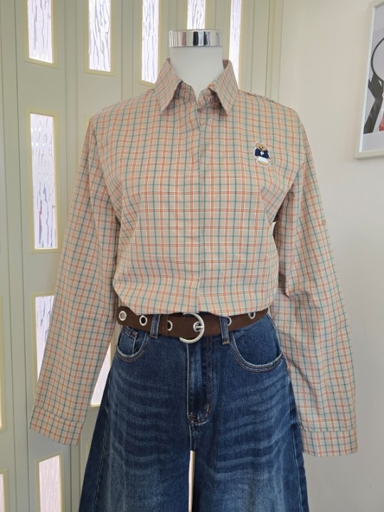 Camicia Quadretti Beige Orso