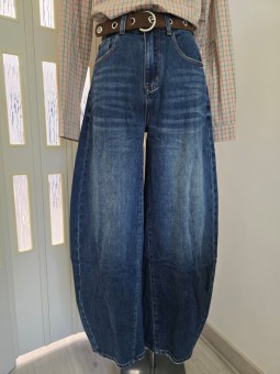 Jeans Barrel Cintura Marrone