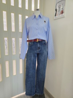 Jeans Straight Ankle Con...