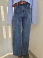 Jeans Straight Ankle Con Cintura
