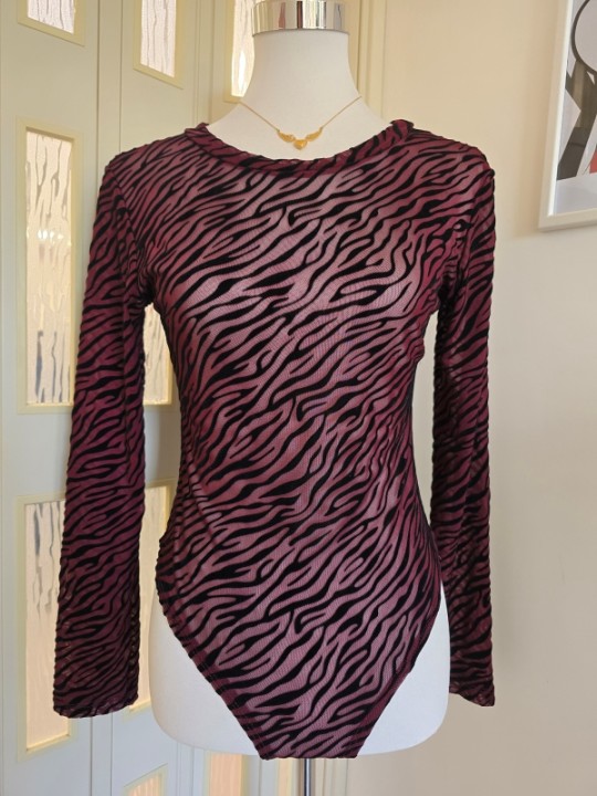 Body Zebrato Girocollo Bordeaux
