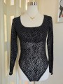 Body Zebrato Scollo Quadrato